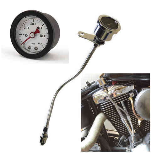 Öldruckanzeige, Öldruckmanometer BLACK WHITE Set Harley Davidson EVO 84-99