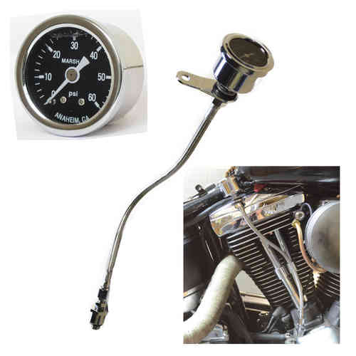 Öldruckanzeige, Öldruckmanometer BLACK FACE Set Harley Davidson EVO 84-99