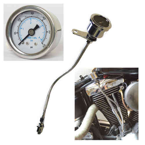 Öldruckanzeige, Öldruckmanometer DUAL SCALE Set Harley Davidson EVO 84-99