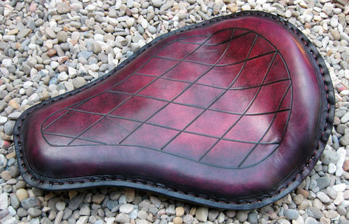 Handmade Leather Soloseat "diamant", Harley Davidson, Chopper, Bobber