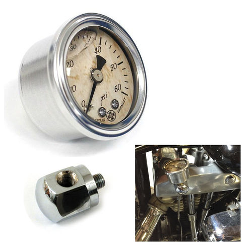 Öldruckmanometer SET, Öldruckanzeige ROCKER BOX  Harley Shovel, Ironhead 57-70
