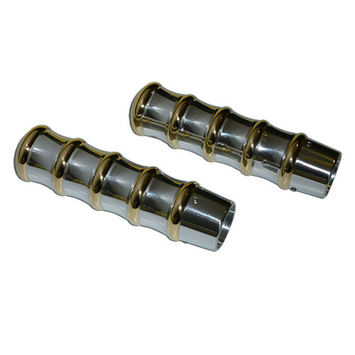 Kustom Tech Vintage Grips for Internal Throttle in polished Alu. and brass