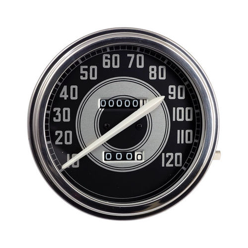 'B' Face Speedometer 2:1 mph. silver and black face