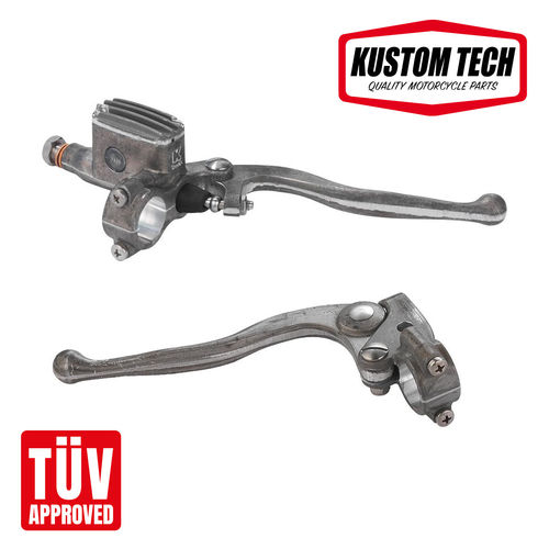 Kustom Tech Classic Brake Master Cylinder with Tüv and Clutch Lever Set Alu raw