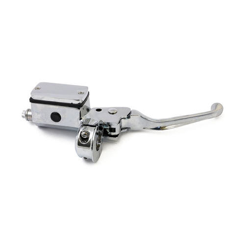 H.B. MASTER CYLINDER, CHROME 3/4 INCH  3/4" (19mm) bore  Fits: > 82-84 H-D with dual disc (NU)